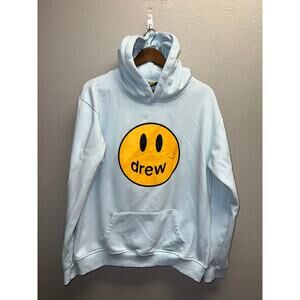 Drew Skate House Hoodie Blue Pullover Skatehouse Skateboard Smiley Face Size XL